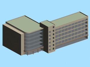 city hotel simple office building - 68 3D मॉडल