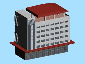 city hotel simple office building - 70 3D 模型