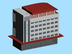 city hotel simple office building - 70 3D Model