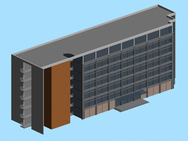 city hotel simple office building - 71 3D Model .c4d .max .obj .3ds .fbx .stl .blend 