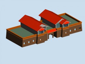 city hotel simple office building - 75 Modello 3D