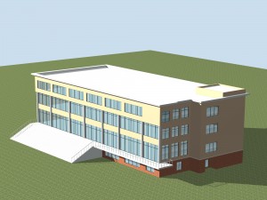 city hotel simple office building - 76 3D 모델