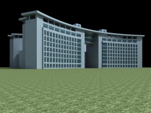 city hotel simple office building - 79 3D Model