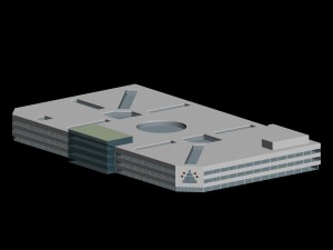 city hotel simple office building - 81 3D Model