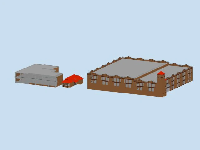 city hotel simple office building - 82 3D Model .c4d .max .obj .3ds .fbx .stl .blend 