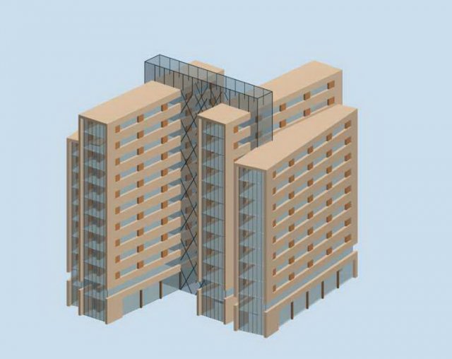 city hotel simple office building - 83 3Dモデル .c4d .max .obj .3ds .fbx .stl .blend 