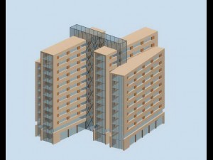 city hotel simple office building - 83 3D-Modell