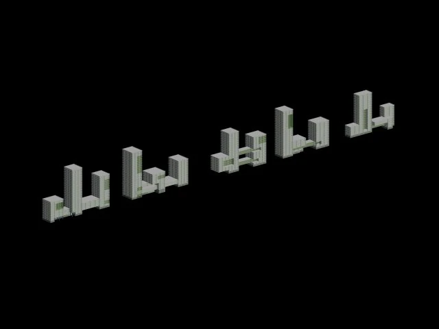 city hotel simple office building - 93 3D Model .c4d .max .obj .3ds .fbx .stl .blend 