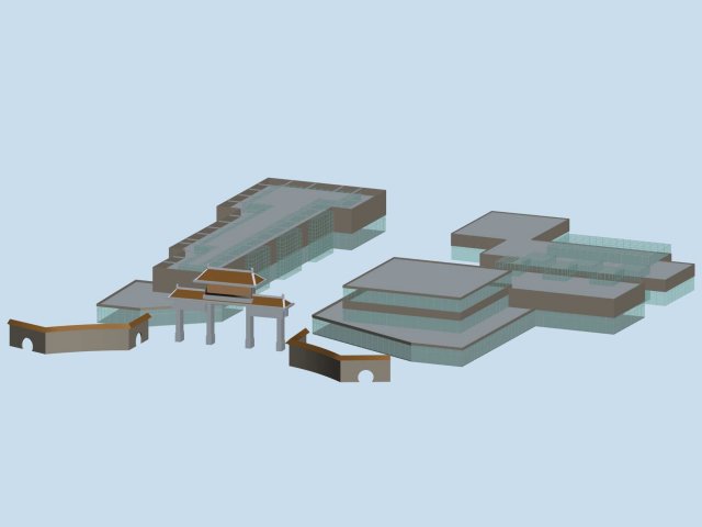 city hotel simple office building - 94 3D Model .c4d .max .obj .3ds .fbx .stl .blend