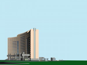 city hotel simple office building - 97 Modelo 3D