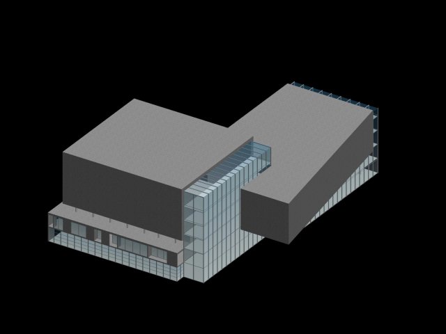 city hotel simple office building - 98 3D Model .c4d .max .obj .3ds .fbx .stl .blend 