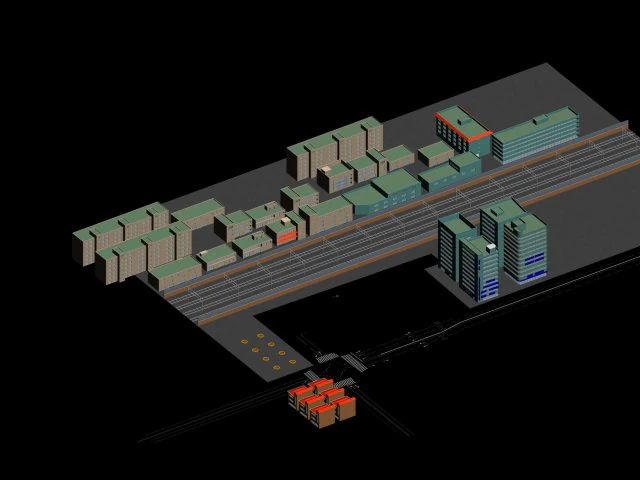 city hotel simple office building - 102 3D Model .c4d .max .obj .3ds .fbx .stl .blend 