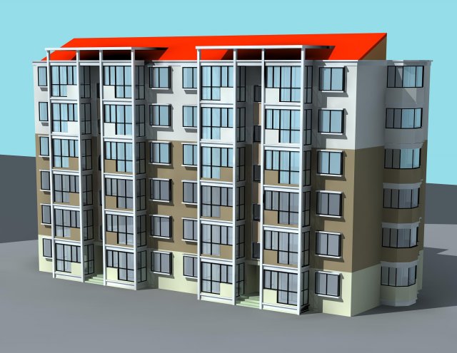 city hotel simple office building - 103 3D 模型 .c4d .max .obj .3ds .fbx .stl .blend 