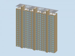 city hotel simple office building - 104 3D Модель