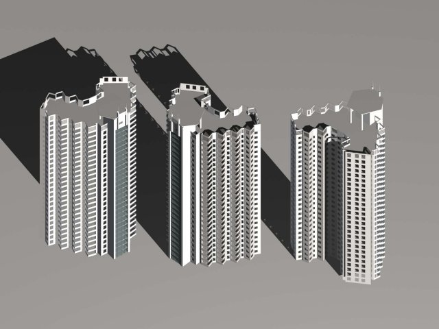 city hotel simple office building - 105 Modèle 3D .c4d .max .obj .3ds .fbx .stl .blend 