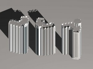 city hotel simple office building - 105 3D Model