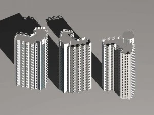 şehir oteli basit ofis binası - 105 3D Model