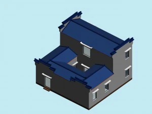 edifício de escritórios simples do hotel da cidade - 106 Modelo 3D
