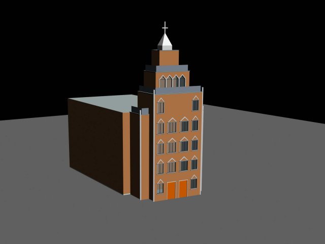 city hotel simple office building - 109 Modèle 3D .c4d .max .obj .3ds .fbx .stl .blend 