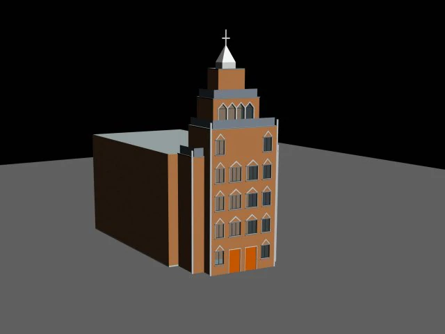 city hotel simple office building - 109 3D Model .c4d .max .obj .3ds .fbx .stl .blend 
