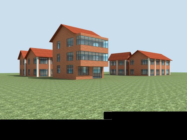 city hotel simple office building - 110 3D Model .c4d .max .obj .3ds .fbx .stl .blend