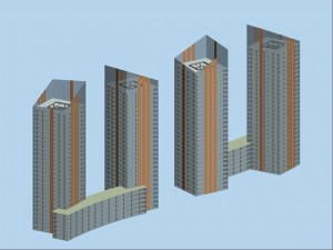city hotel simple office building - 115 Modelo 3D