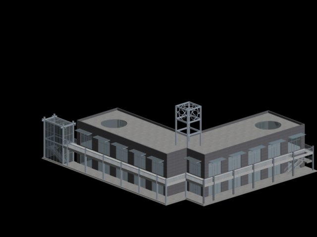 city hotel simple office building - 121 Modèle 3D .c4d .max .obj .3ds .fbx .stl .blend 