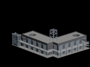 city hotel simple office building - 121 3D 模型
