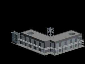 city hotel simple office building - 121 3D Model