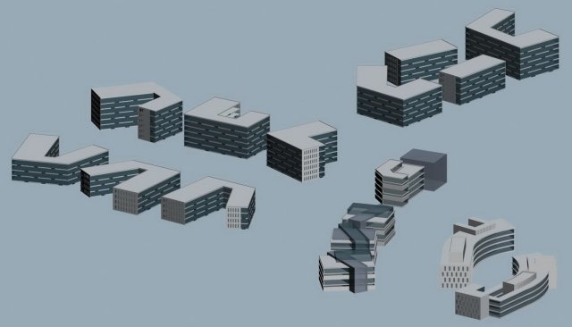 city hotel simple office building - 131 3D 模型 .c4d .max .obj .3ds .fbx .stl .blend 