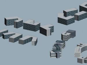 city hotel simple office building - 131 3Dモデル