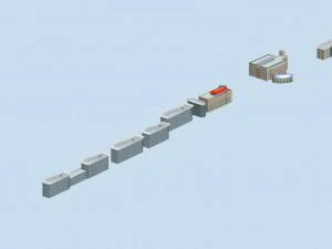 городской отель, простое офисное здание - 132 3D Модель