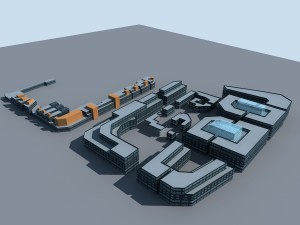 city hotel simple office building - 133 3D Model