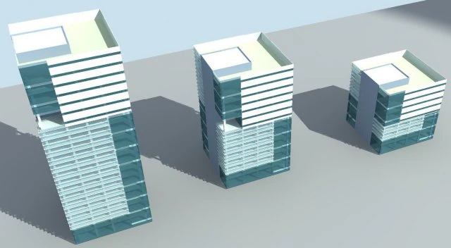 city hotel simple office building - 136 3D Model .c4d .max .obj .3ds .fbx .stl .blend 