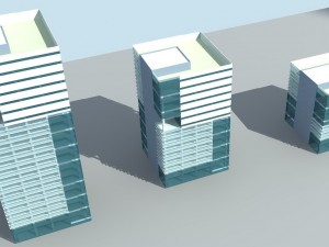 city hotel simple office building - 136 Modelo 3D