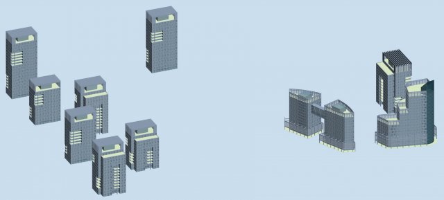 city hotel simple office building - 137 3D-Modell .c4d .max .obj .3ds .fbx .stl .blend 
