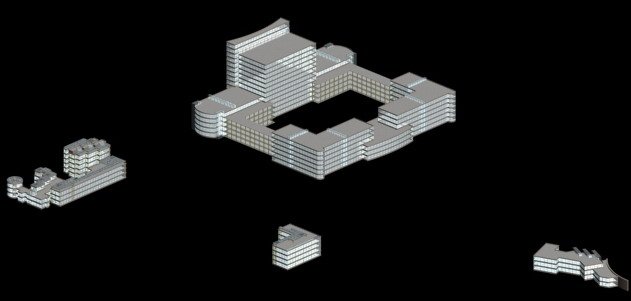 city hotel simple office building - 138 3D Модель .c4d .max .obj .3ds .fbx .stl .blend 