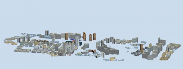 city hotel simple office building - 140 3Dモデル .c4d .max .obj .3ds .fbx .stl .blend
