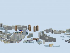 city hotel simple office building - 140 3D 모델