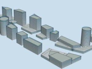 city hotel simple office building - 142 3D Model