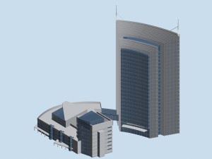 city hotel simple office building - 144 Modelo 3D