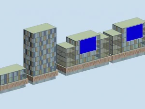 city hotel simple office building - 145 3D Model