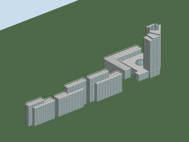 city hotel simple office building - 146 Modèle 3D .c4d .max .obj .3ds .fbx .stl .blend 
