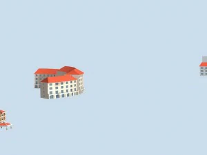 hotel miejski prosty biurowiec - 149 Model 3D