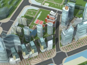 городской отель, простое офисное здание - 150 3D Модель