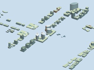 city hotel simple office building - 151 3D Model