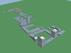 city hotel simple office building - 156 3D 모델