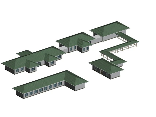 city hotel simple office building - 157 3D Model .c4d .max .obj .3ds .fbx .stl .blend 