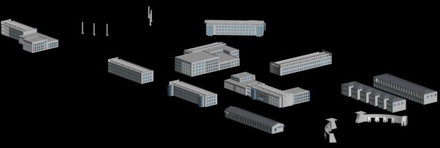 city hotel simple office building - 159 Modèle 3D .c4d .max .obj .3ds .fbx .stl .blend 