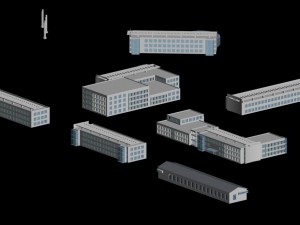 city hotel simple office building - 159 3D-Modell